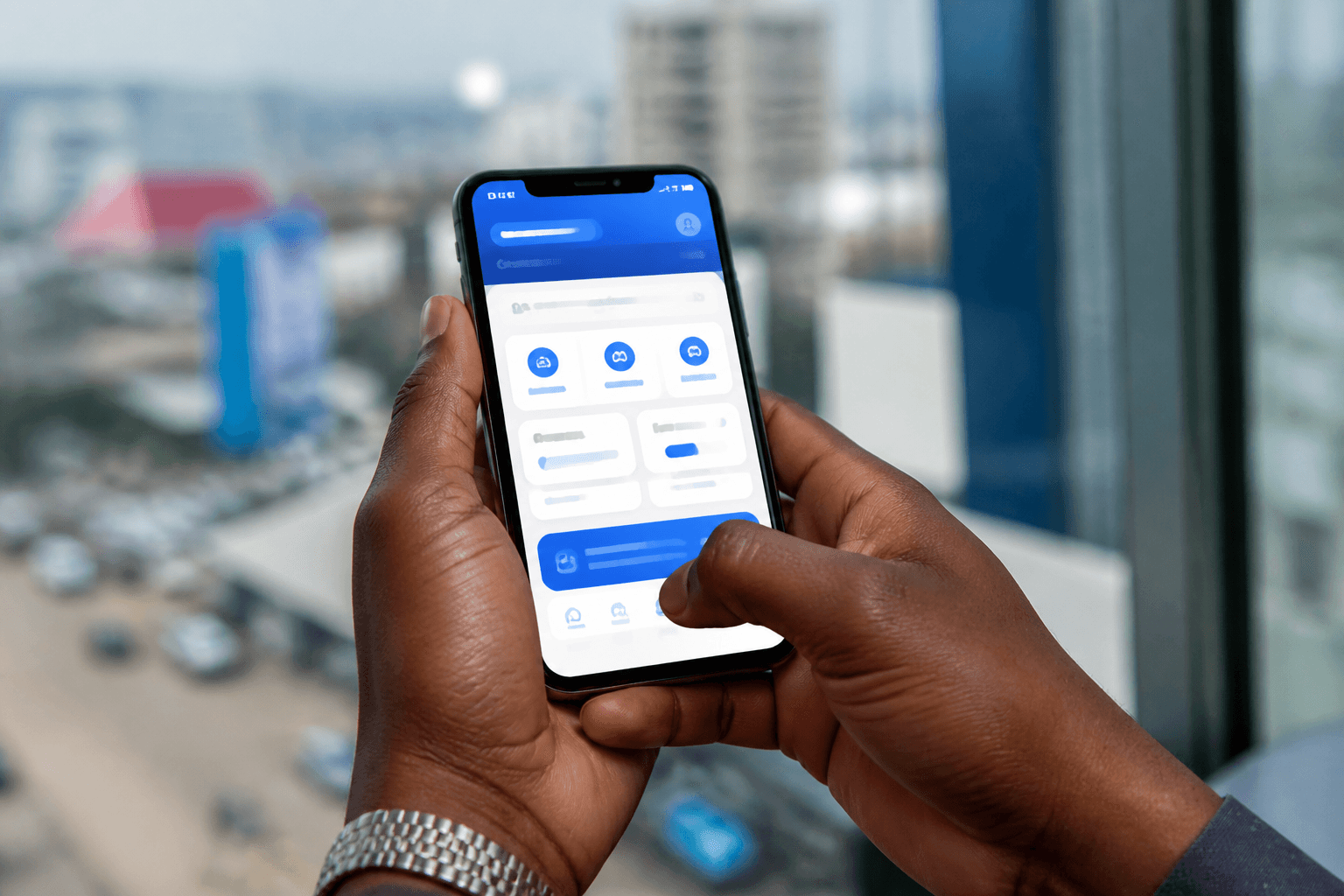 Application mobile ouverte sur un smartphone